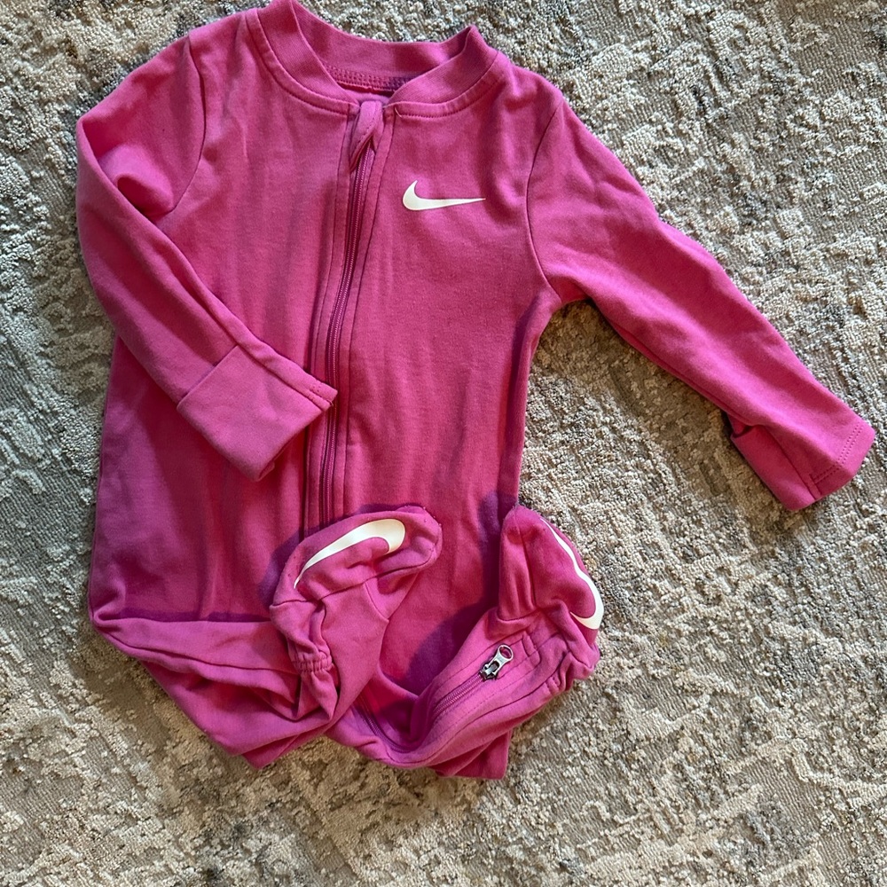 Nike Pink Sporty One Piece Footies
